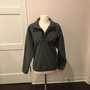 Patagonia gray fleece button down pullover sweater